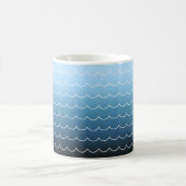 Mug Dégradé Motif moderne de vague bleue (Centre)