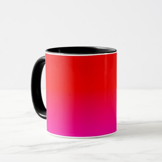 Mug dégradé noir rose, écarlate, rouge, rose (Devant gauche)