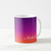 Mug dégradé violet, rose et orange foncé (Devant droit)