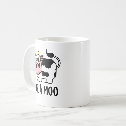 Mug Deja Moo Funny Pun de vache (Devant gauche)