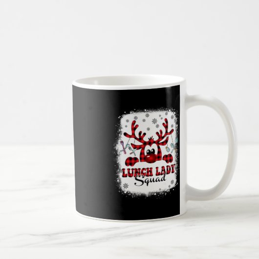 Mug Déjeuner de Noël Lady Squad Reinder Buffalo Plaid (Droite)
