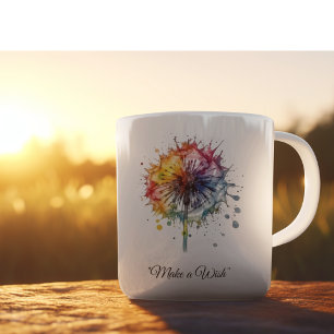 Mug Délai de pissenlit aquarelle vibrant, personnalisé