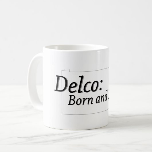 Mug Delco Né et élevé (Devant gauche)