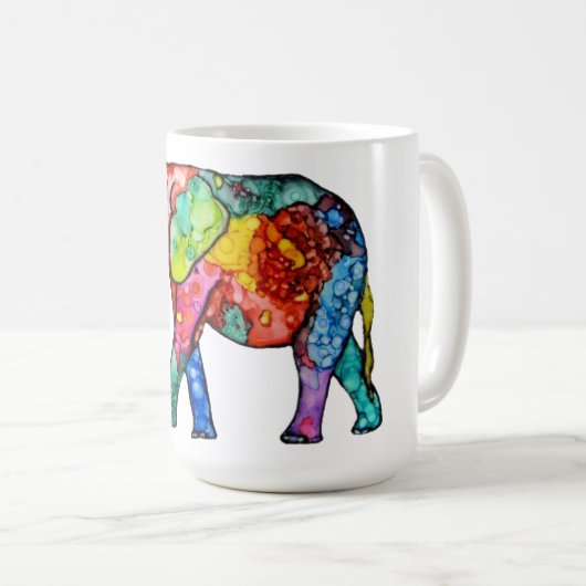 Mug d'éléphant mignon et coloré (Devant droit)