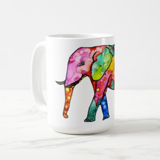 Mug d'éléphant mignon et coloré (Devant gauche)