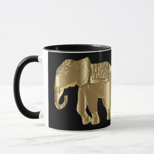 Mug d'éléphant noir et or (Gauche)