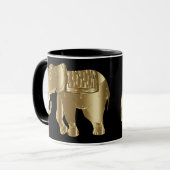 Mug d'éléphant noir et or (Devant gauche)
