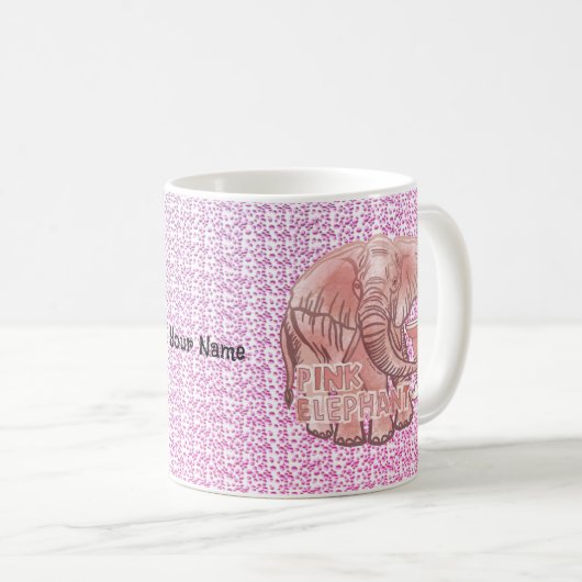 Mug d'éléphant rose (Devant droit)