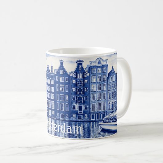 Mug Delft Blue style mug: Amsterdam (Devant droit)