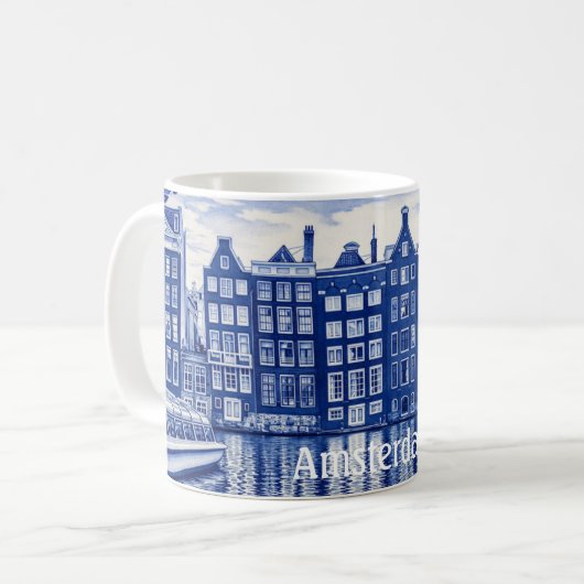 Mug Delft Blue style mug: Amsterdam (Devant gauche)