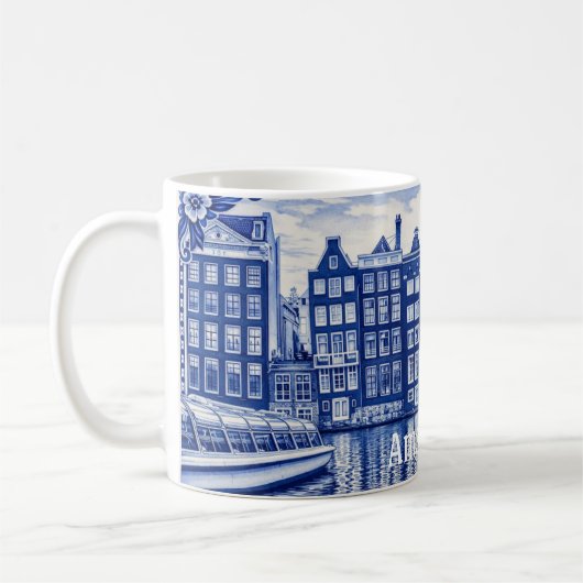 Mug Delft Blue style mug: Amsterdam (Gauche)