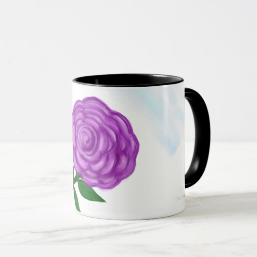 Mug Délicat Amour Fleur Violet (Devant droit)