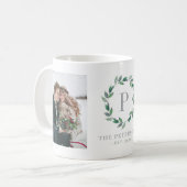Mug Délicat Verdure de couronne Monogramme personnalis (Devant gauche)