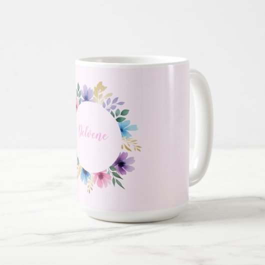 Mug Délicate couronne florale (Devant droit)