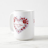 Mug Delicate Lace Heart Card (Devant gauche)