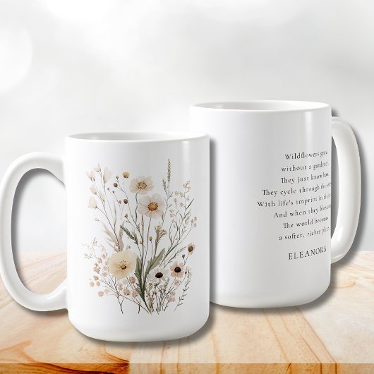 Mug Delicate Wildflowers Inspirational Poem