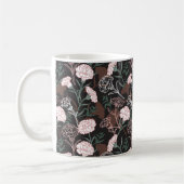 Mug Délicates oeillets roses avec fleurs Feuilles vert (Gauche)