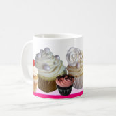 Mug DÉLICIEUX CUPCAKES DESERT SHOP, Rose, Fuchsia, Bla (Devant gauche)