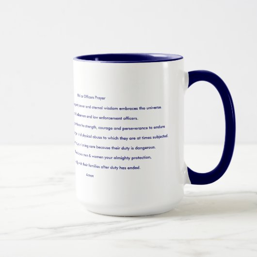 Mug Délivrance inspirée de foi de prière de policier (Droite)