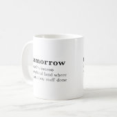 Mug Demain. Entrée de dictionnaire drôle. (Devant gauche)