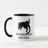 Mug Demain, peut-être drôle, chat paresseux (Gauche)