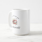 Mug Demande de Demoiselle d'Honneur Fleurs Note Sincèr (Devant gauche)