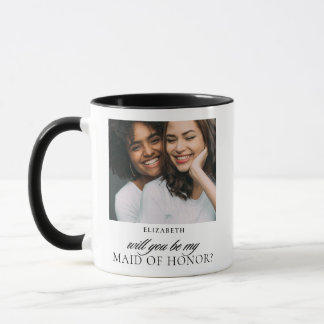 Mug Demande de témoin de mariage minimaliste en photo