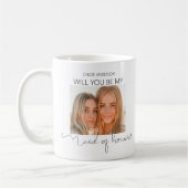 Mug Demande de témoin de mariage | Moderne 2 Photo (Gauche)