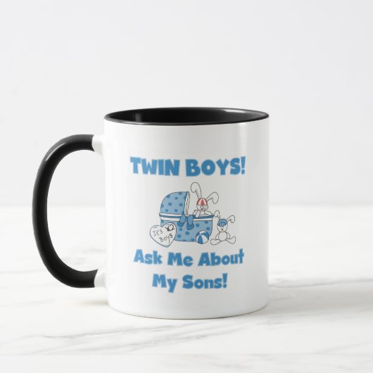 Mug Demander à propos de My Twin Sons Tshirts et cadea (Gauche)