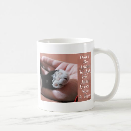 Mug Demander de l'aide Photo de patte de chat mignon i (Droite)