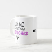 Mug Demander-Moi Mon Nouveau Petit-Enfant Initial Rose (Devant gauche)