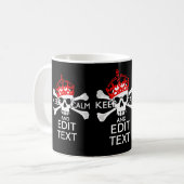 Mug Demandez à votre texte de garder calme Crossbones  (Devant gauche)