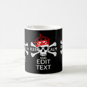 Mug Demandez à votre texte de garder calme Crossbones  (Centre)