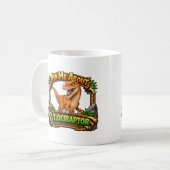 Mug Demandez-moi à propos du Vélociraptor | Chocolat C (Devant gauche)