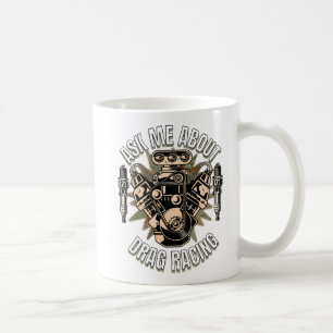 Mug Demandez-moi de parler de course de dragsters Funn