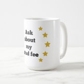 Mug "Demandez mon frais d'études" - Noir avec des étoi (Devant droit)