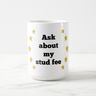 Mug "Demandez mon frais d'études" - Noir avec des étoi