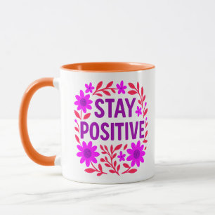 Mug Demeurez un devis de motivation florale positif