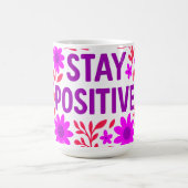 Mug Demeurez un devis de motivation florale positif (Centre)