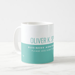 Mug Demi-blanc professionnel moderne demi-Turquoise