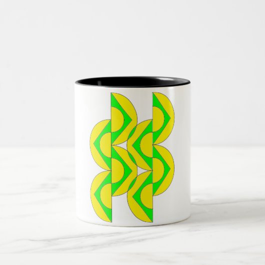 Mug demi-cercles triangles vert jaune (Centre)