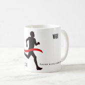 Mug Demi de ruban de rouge du marathon des hommes (Devant droit)
