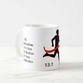 Mug Demi de ruban de rouge du marathon des hommes (Devant gauche)