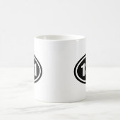 Mug Demi d'ovale de marathon du noir 13,1 (Centre)