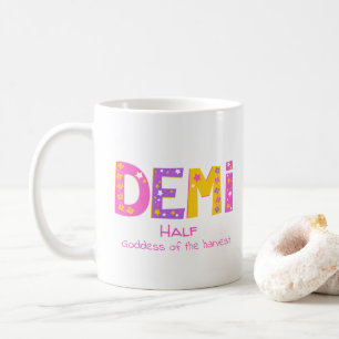 Mug Demi Girls nom signifiant étoiles de fleurs violet