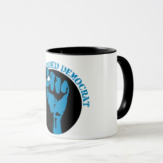 Mug démocrate de sang bleu. (Devant droit)