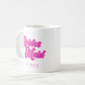 Mug Demoiselle d'honneur Bubble Gum Rose Rétro Nom Per (Devant gauche)