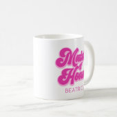 Mug Demoiselle d'honneur Bubblegum Rose Rétro Nom pers (Devant droit)