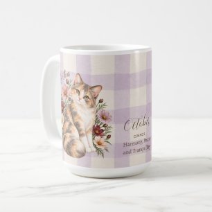 Mug Demoiselle d'honneur chat et cosmos, fleur de nais