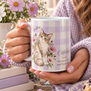 Mug Demoiselle d'honneur Cosmos & Chat d'Octobre Fleur